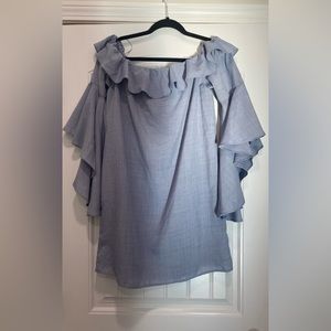 WAYF Off the Shoulder Bell Sleeve Dress - Large